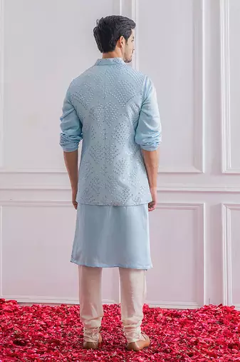 Powder blue mirpur bandi jacket