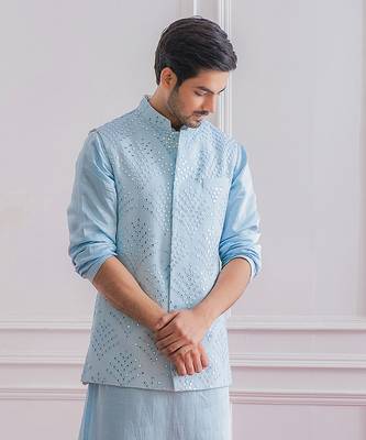 Powder blue mirpur bandi jacket 3