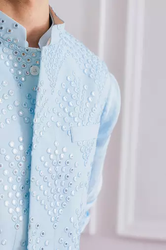 Powder blue mirpur bandi jacket