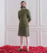 Military green khan e wal bandi jacket