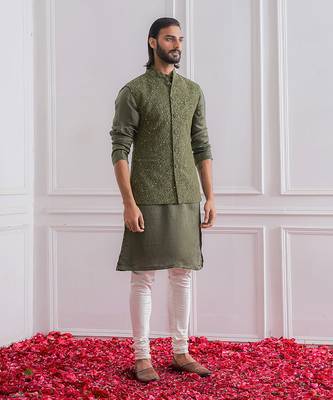 Military green khan e wal bandi jacket 2