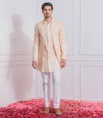 Peach malir open jacket set