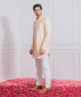 Peach malir open jacket set 3