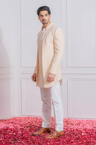Peach malir open jacket set