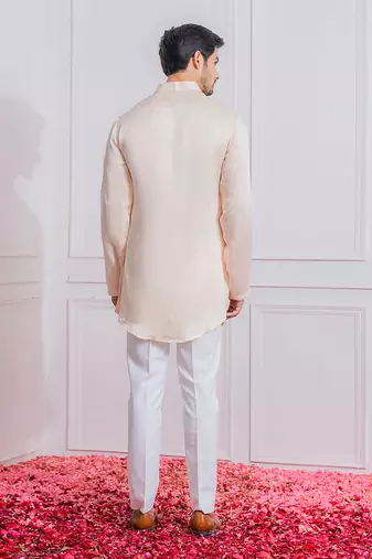 Peach malir open jacket set