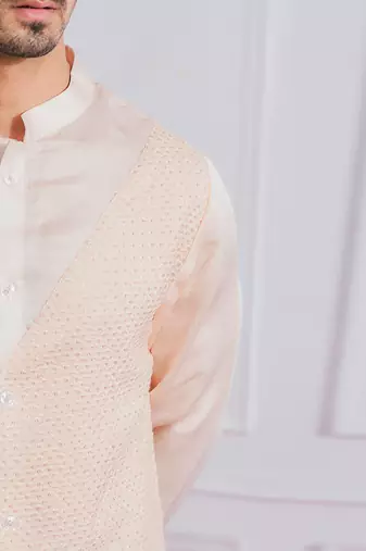 Peach malir kurta set