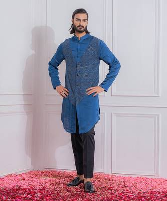 Space blue mansehra kurta set 1