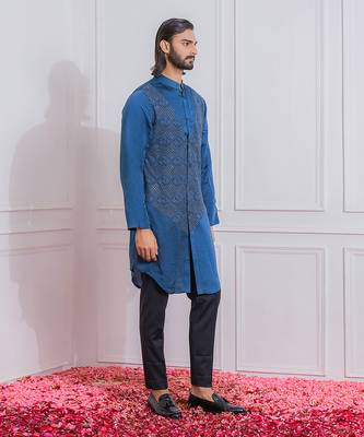 Space blue mansehra kurta set 2