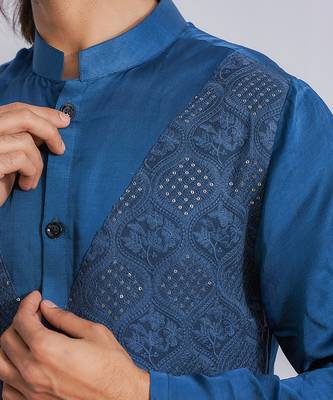 Space blue mansehra kurta set 5