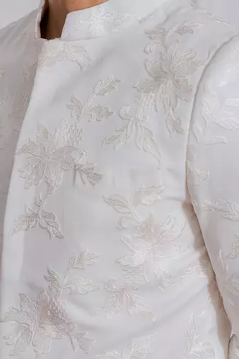 Off white kohat indo western achkan