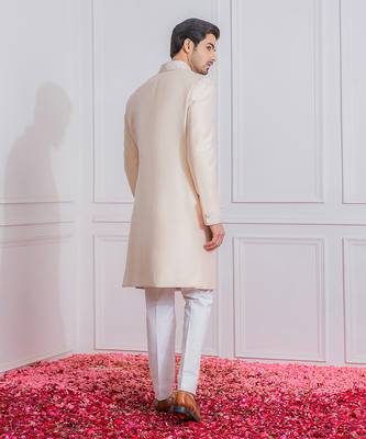 Peach sialkot indo western achkan 2