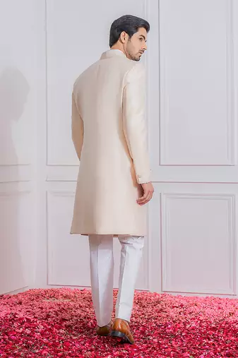 Peach sialkot indo western achkan