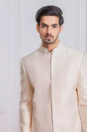 Peach sialkot indo western achkan