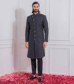 Black jaranwal indo western achkan