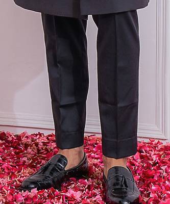 Black jaranwal indo western achkan 5