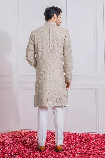 Grey sambrial indo western achkan