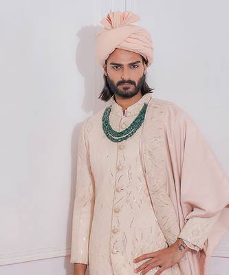Dusty rose kabaal sherwani set 4