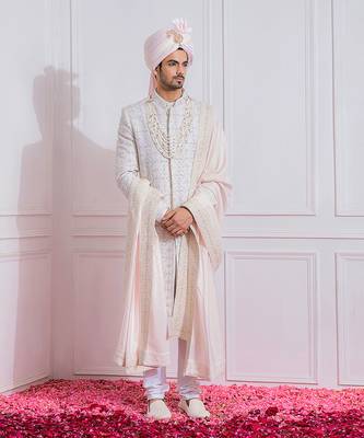 Off white umerkot sherwani set 1