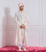 Off white umerkot sherwani set