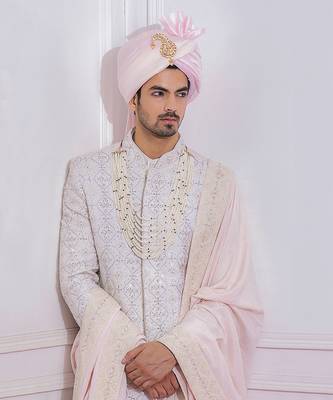 Off white umerkot sherwani set 3
