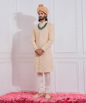 Dusty rose feroz sherwani set 2