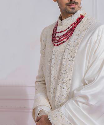 Off white feroz sherwani set 4