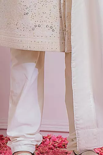 Off white feroz sherwani set