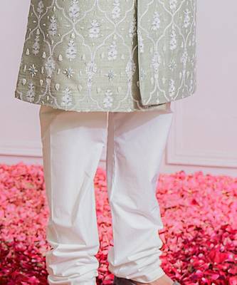 Mint green hasilpur sherwani set 5