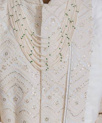 Off white turbat sherwani set 5