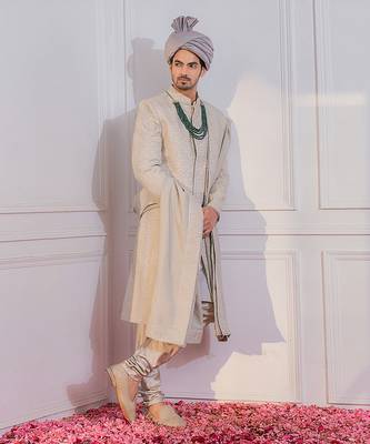 Steel grey multan sherwani set 1