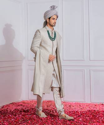 Steel grey multan sherwani set 2