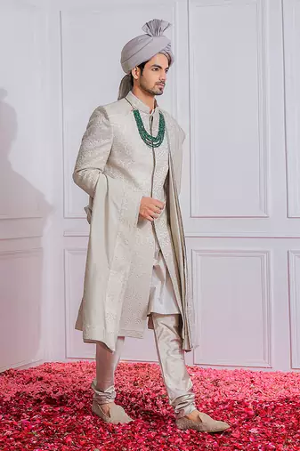 Steel grey multan sherwani set