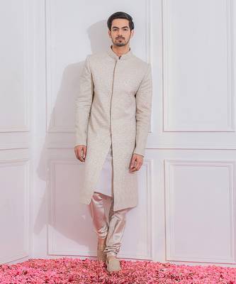 Steel grey multan sherwani set 3