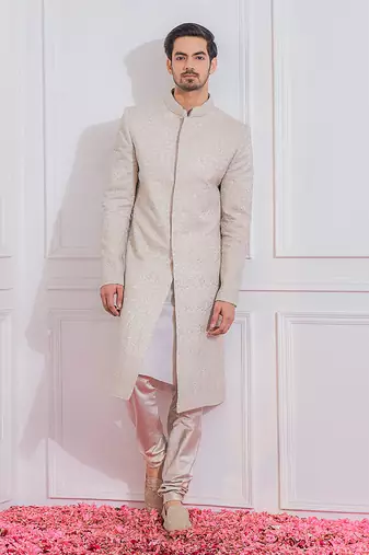 Steel grey multan sherwani set