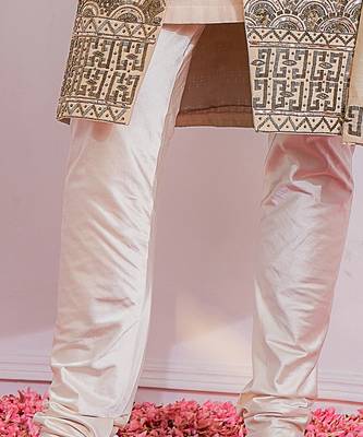 Gold nawabshah sherwani set 5