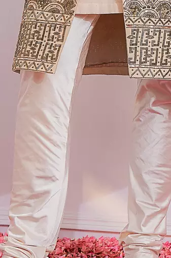 Gold nawabshah sherwani set