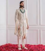 Champagne khanpur sherwani set