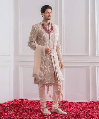 Dusty rose ahemadpur sherwani set 2