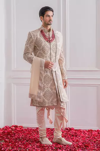 Dusty rose ahemadpur sherwani set