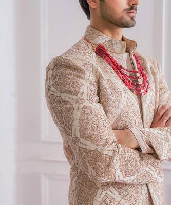 Dusty rose ahemadpur sherwani set 4