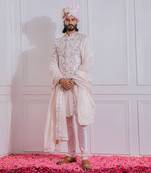 Powder pink karachi sherwani set