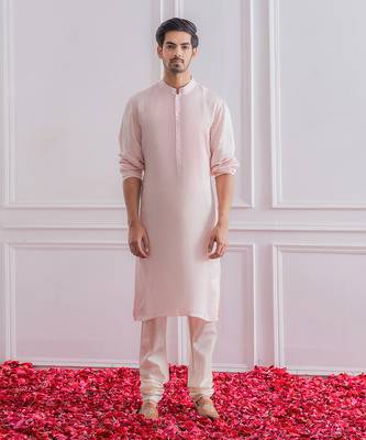 Powder pink karachi sherwani set 3