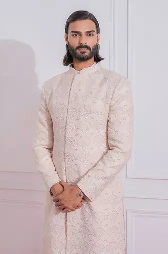 Dusty rose jhelum sherwani set
