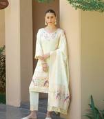 Beautiful White Colour Woven Paithnai Designer Fancy Girlish Banarasi Silk Salwaar Kameez
