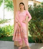 Beautiful Baby Pink Colour Woven Paithnai Designer Fancy Girlish Banarasi Silk Salwaar Kameez
