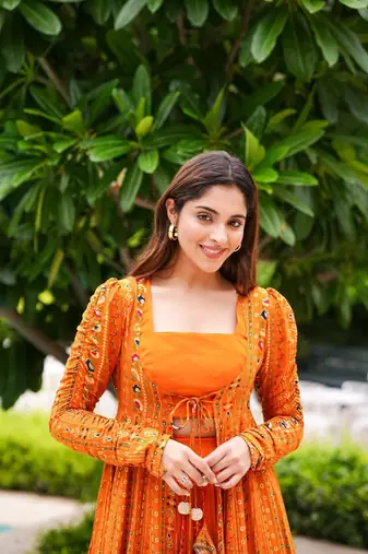 Yellow Faux Georgette Digital Printed Palazzo Crop top Set With Shrug