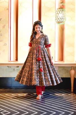 Blue Colour Girlish Print Fancy Ethnic Kurti Bottom Set For Festive Looks 1