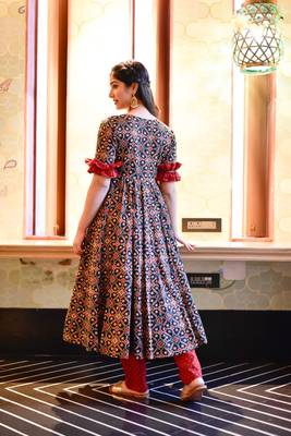 Blue Colour Girlish Print Fancy Ethnic Kurti Bottom Set For Festive Looks 2