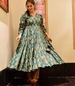 Rama Colour Girlish Print Fancy Ethnic Kurti Bottom Set For Festive Looks