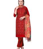 Red Colour Ethnic Salwaar Kameez For Girlish Looks